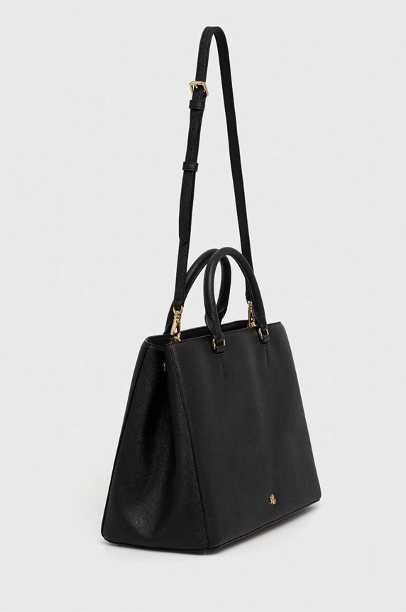 Δερμάτινη τσάντα Lauren Ralph Lauren 431898556 μαύρο SS26