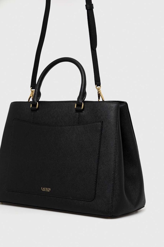 Αξεσουάρ Δερμάτινη τσάντα Lauren Ralph Lauren 431898556 μαύρο