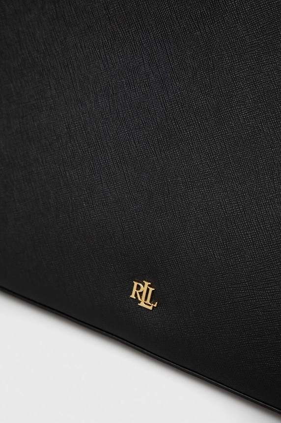Δερμάτινη τσάντα Lauren Ralph Lauren μαύρο 431898556