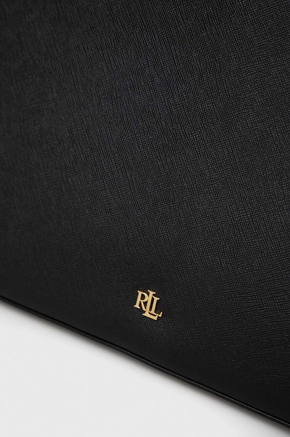 Δερμάτινη τσάντα Lauren Ralph Lauren μαύρο 431898556