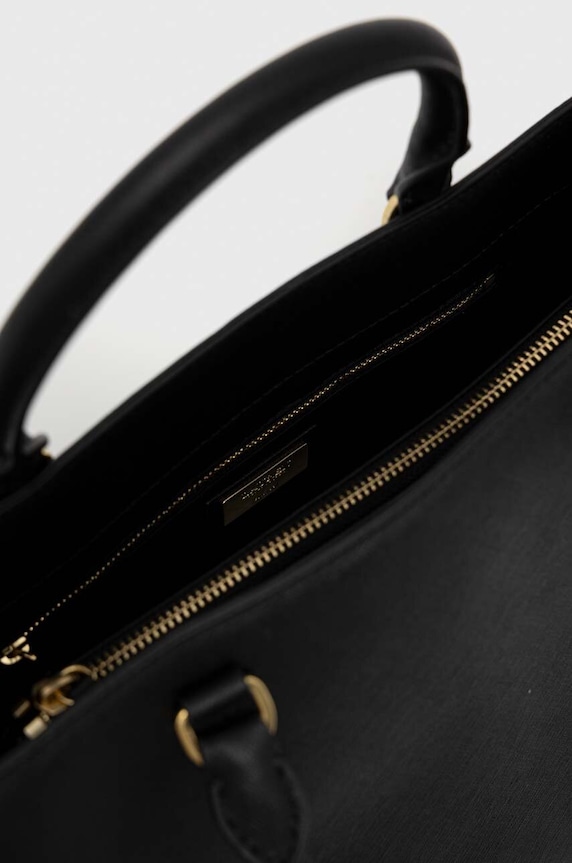 Δερμάτινη τσάντα Lauren Ralph Lauren 431898556 μαύρο