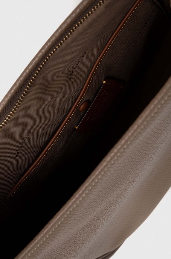 Δερμάτινη τσάντα Coach CC435 καφέ