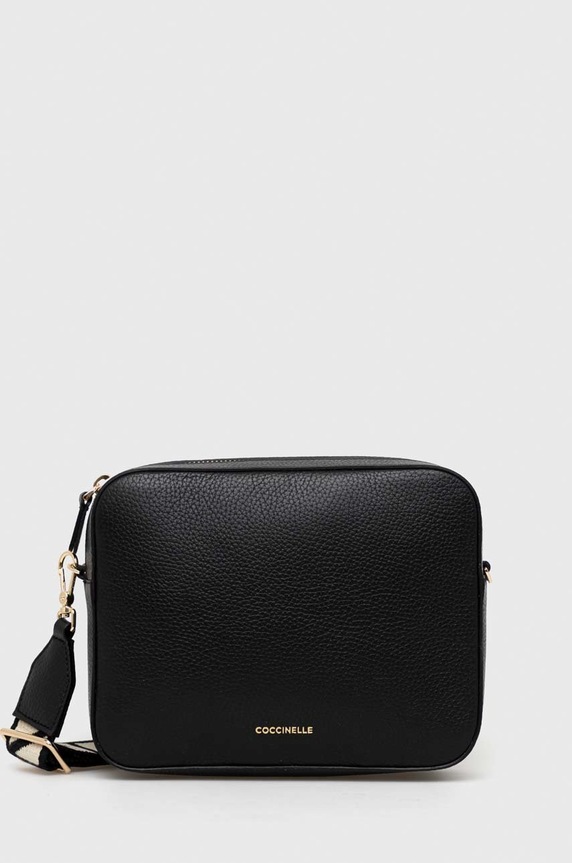 Coccinelle poseta de piele uni negru E5.MN5.55.M3.01