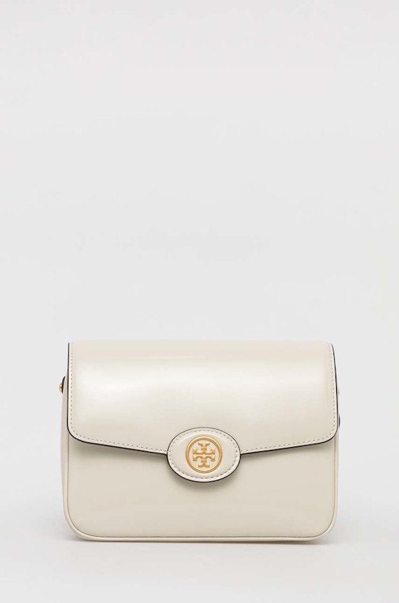 Tory Burch torebka skórzana Robinson Spazzolato skóra licowa beżowy 143122.704