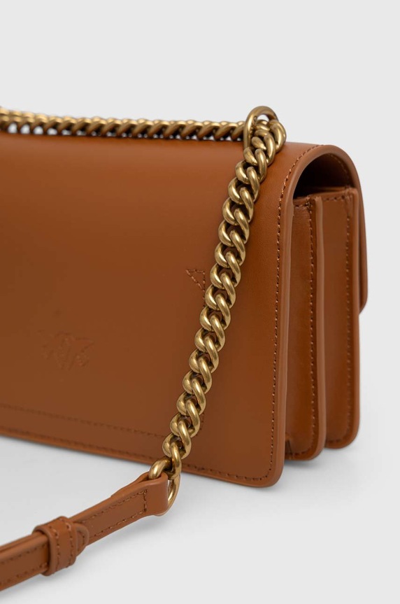 Accesorii Pinko poșetă de piele 100074.A0F1 maro