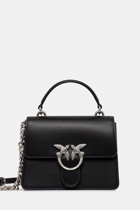 Pinko poșetă de piele uni negru 100071.A0F1