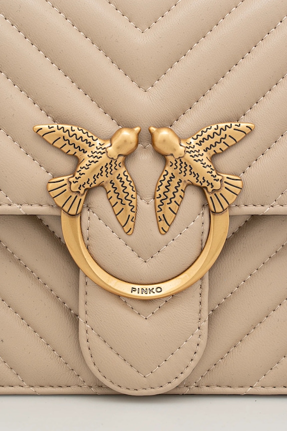 Δερμάτινη τσάντα Pinko μπεζ 100941.A0GK