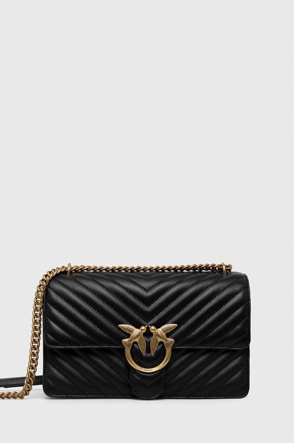 Pinko poseta de piele nu incape in A4 negru 100941.A0GK