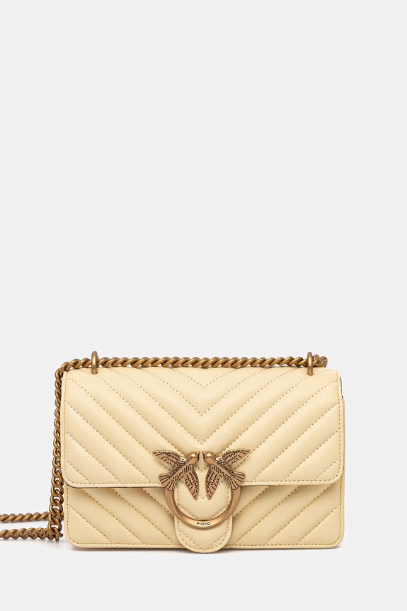 Pinko bőr táska nappa bőr sárga 100074.A0GK
