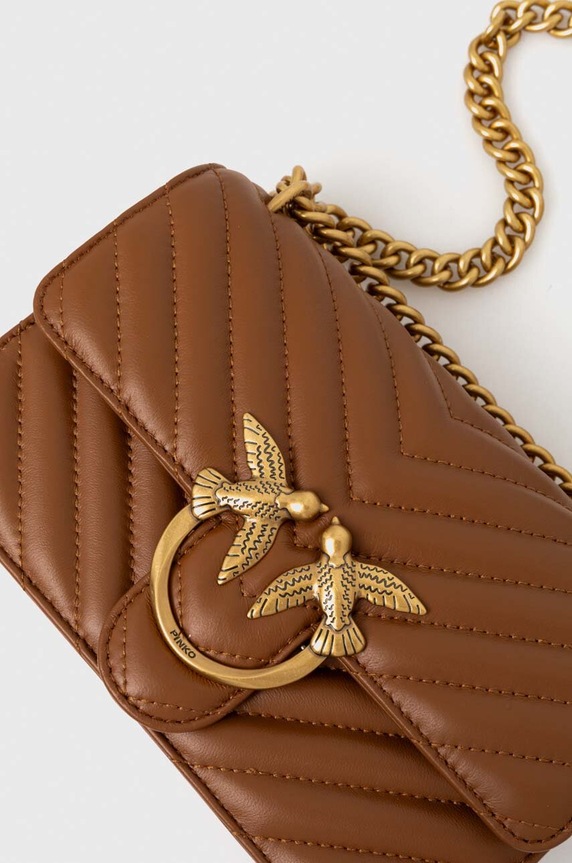 Accesorii Pinko poșetă de piele 100074.A0GK maro
