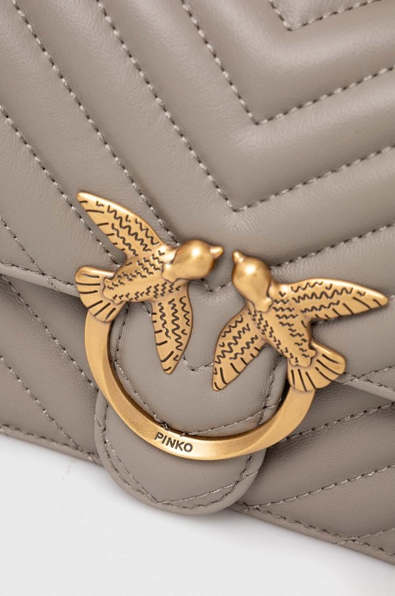 Pinko torebka skórzana szary 100074.A0GK