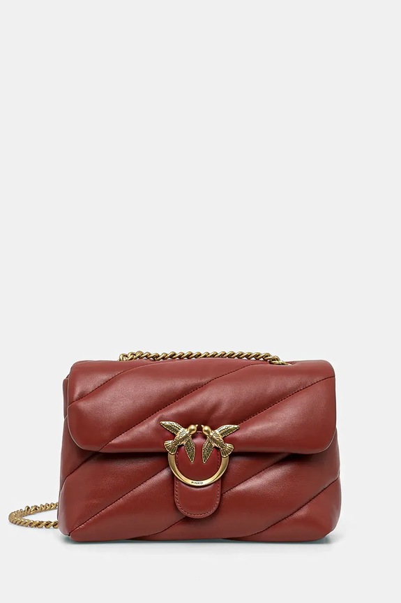 Δερμάτινη τσάντα Pinko λείο δέρμα κόκκινο 100038.A0F2