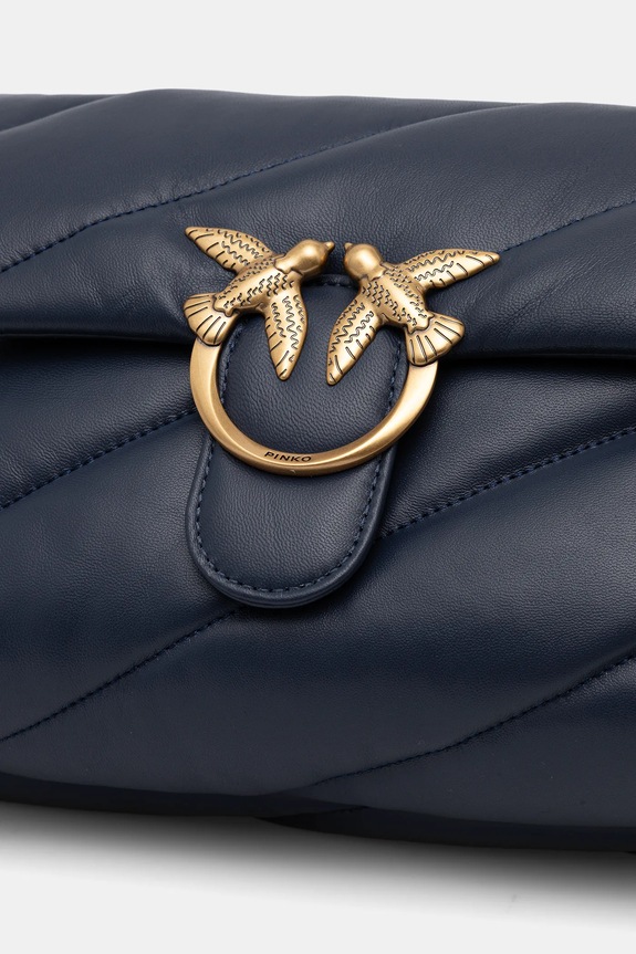 Pinko borsa a mano in pelle blu 100038.A0F2