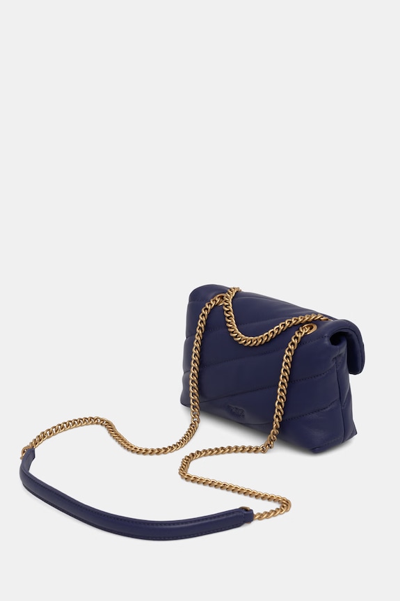 Accesorii Pinko poșetă de piele 100040.A0F2 bleumarin