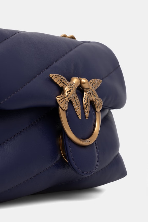 Pinko poșetă de piele bleumarin 100040.A0F2