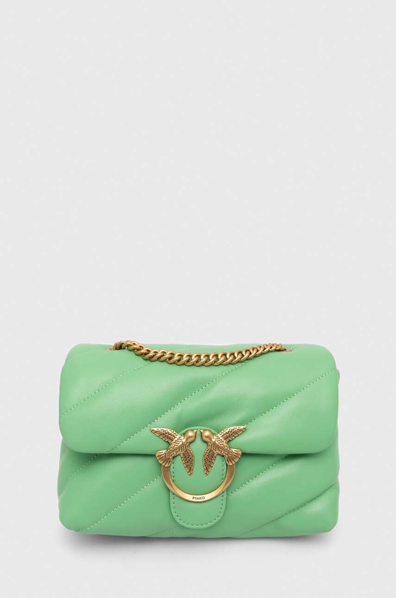 Pinko borsa a mano in pelle pelle fiore verde 100040.A0F2