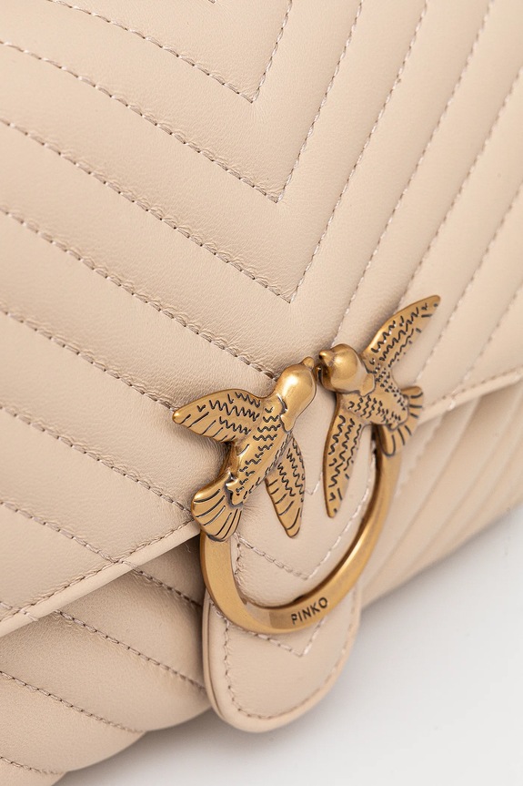 Pinko borsa a mano in pelle beige 100043.A0GK