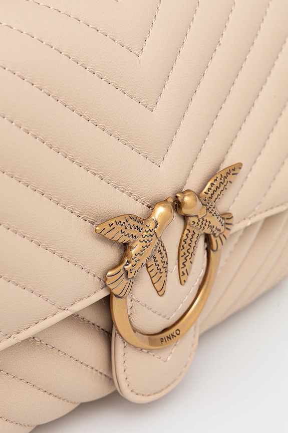 Pinko borsa a mano in pelle beige 100043.A0GK