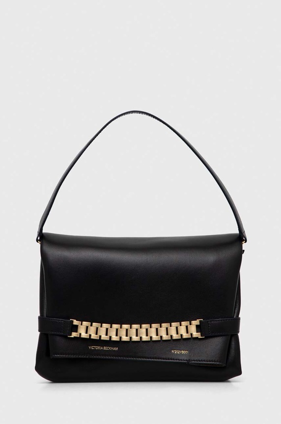 Δερμάτινη τσάντα ώμου Victoria Beckham Chain Pouch λείο δέρμα μαύρο B223AAC004769A