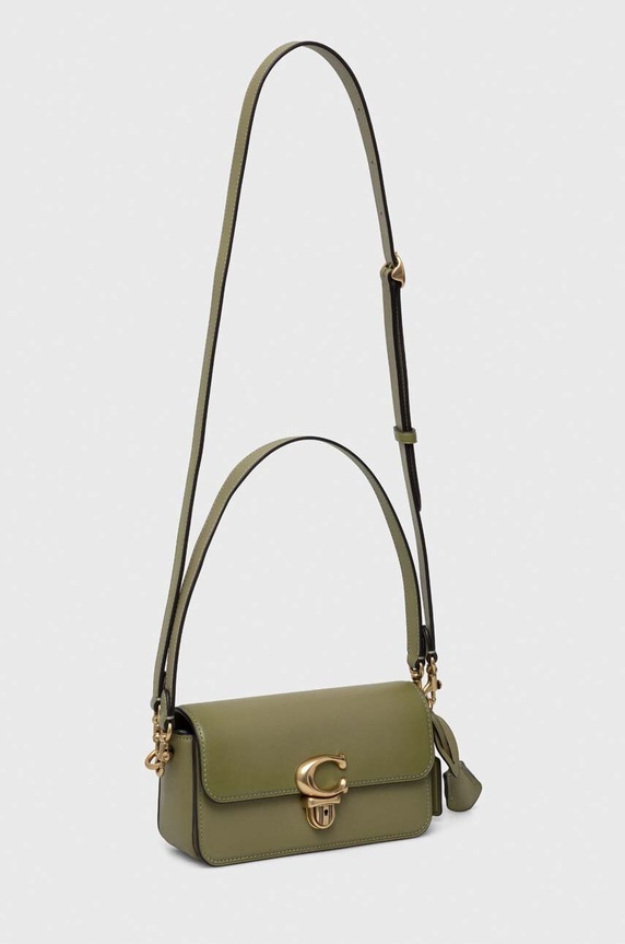 Coach torebka skórzana Studio Baguette CE331 zielony AA00