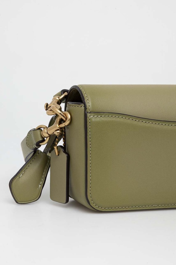 Coach torebka skórzana Studio Baguette zielony CE331