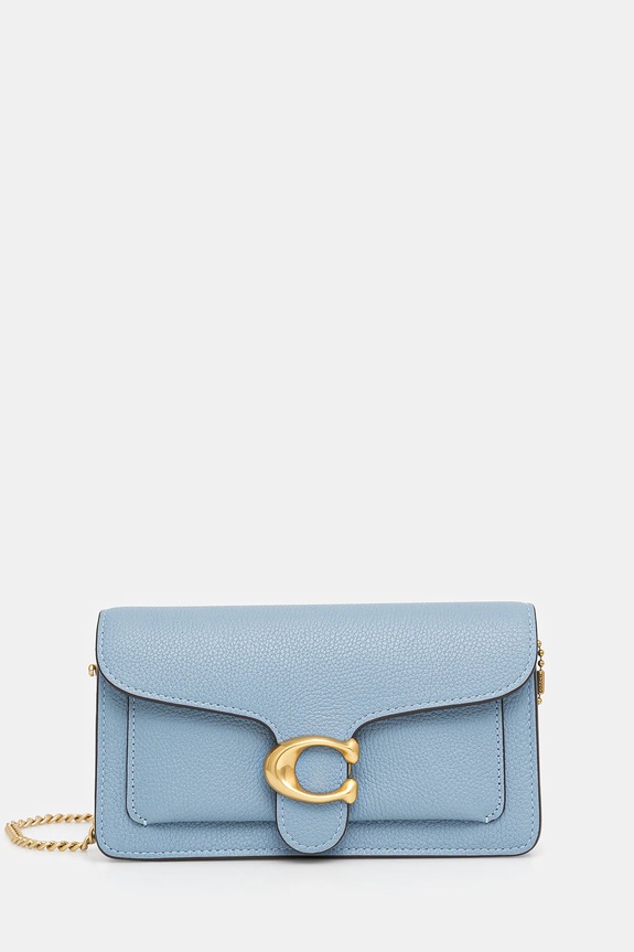 Coach geantă de piele Tabby Chain Clutch uni albastru CE772