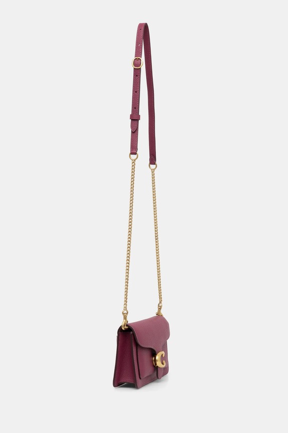 Δερμάτινη τσάντα Coach Tabby Chain Clutch CE772 μωβ AA00