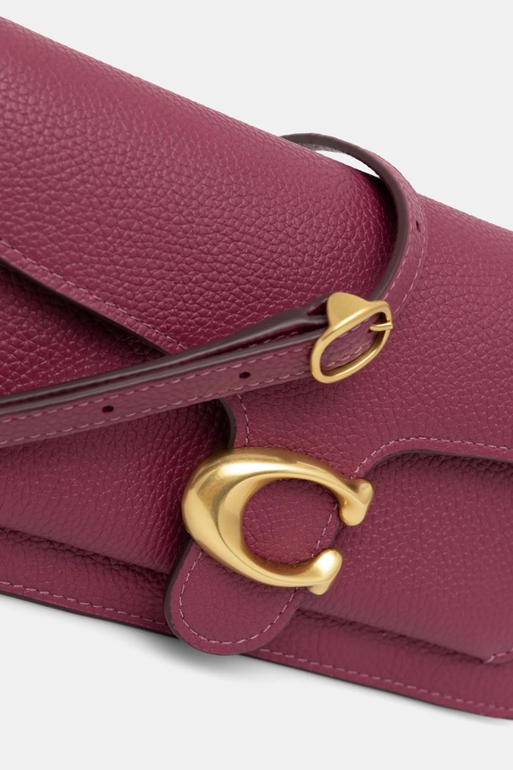 Δερμάτινη τσάντα Coach Tabby Chain Clutch μωβ CE772