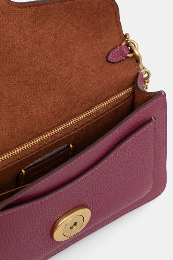 Δερμάτινη τσάντα Coach Tabby Chain Clutch CE772 μωβ