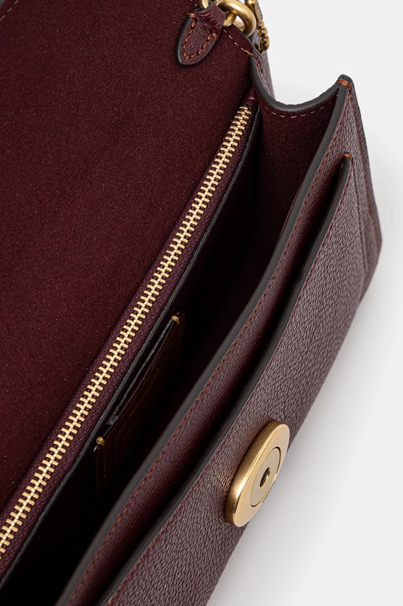 Δερμάτινη τσάντα Coach Tabby Chain Clutch CE772 μπορντό