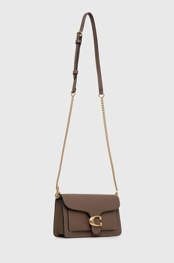 Δερμάτινη τσάντα Coach Tabby Chain Clutch CE772 καφέ AA00