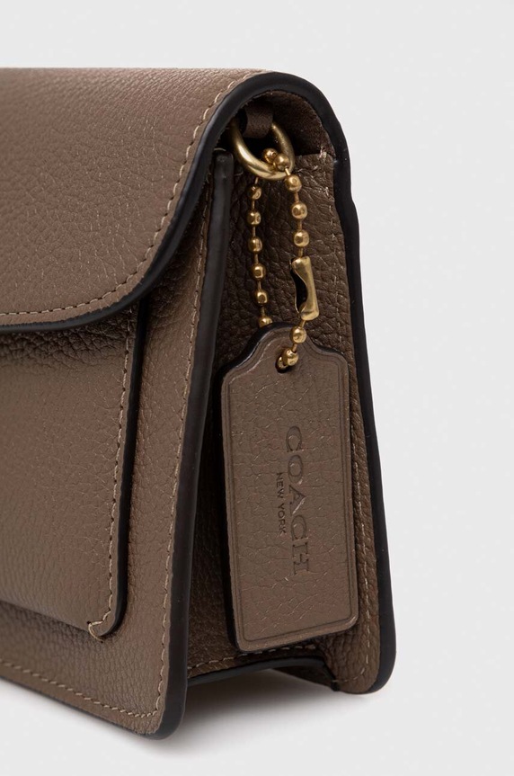 Αξεσουάρ Δερμάτινη τσάντα Coach Tabby Chain Clutch CE772 καφέ