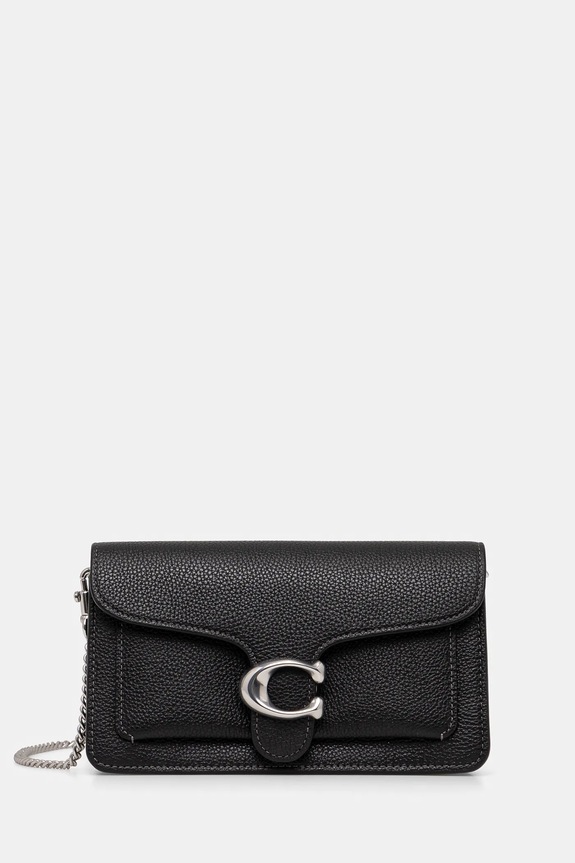Δερμάτινη τσάντα Coach Tabby Chain Clutch μαύρο CE772