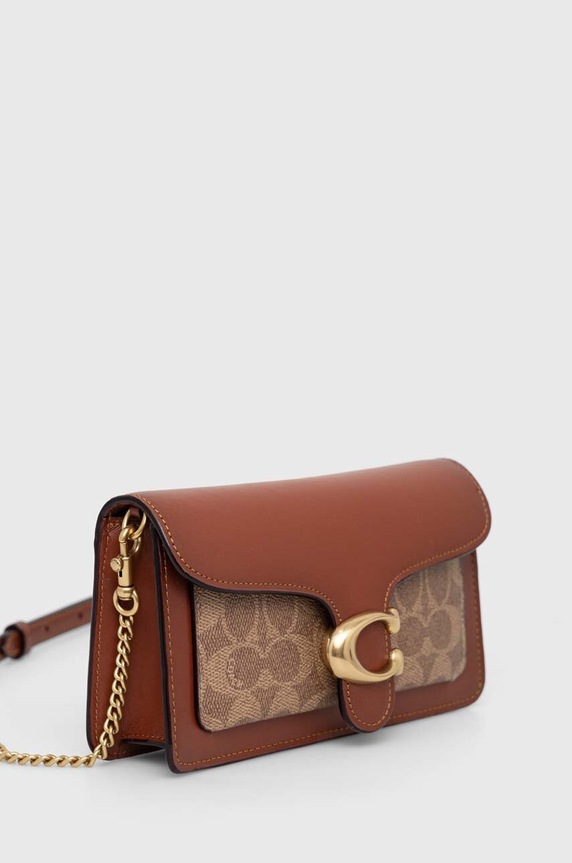 Δερμάτινη τσάντα Coach Tabby Chain Clutch In Signature Canvas CE774 καφέ AA00