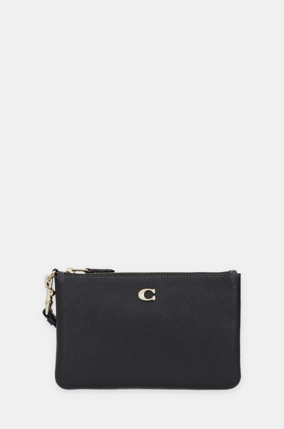 Кожен портфейл Coach гладка кожа черен CH818
