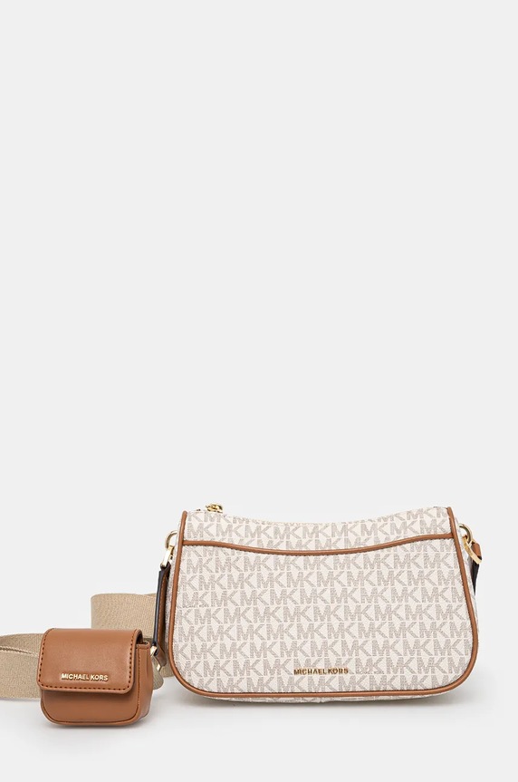 MICHAEL Michael Kors torebka skórzana nie mieści A4 beżowy 32S3GJ6C8B