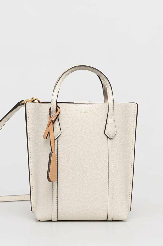 Kožená kabelka Tory Burch usňová koža béžová 142616.104