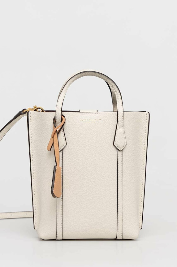 Kožená kabelka Tory Burch usňová koža béžová 142616.104