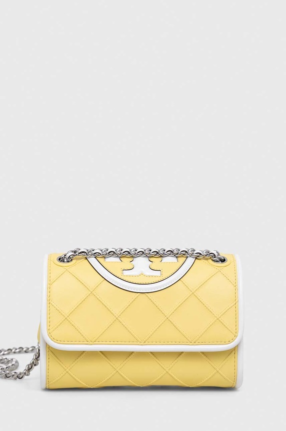 Kožená kabelka Tory Burch usňová koža žltá 145585.700