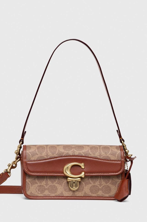 Τσάντα Coach λείο δέρμα καφέ CE764