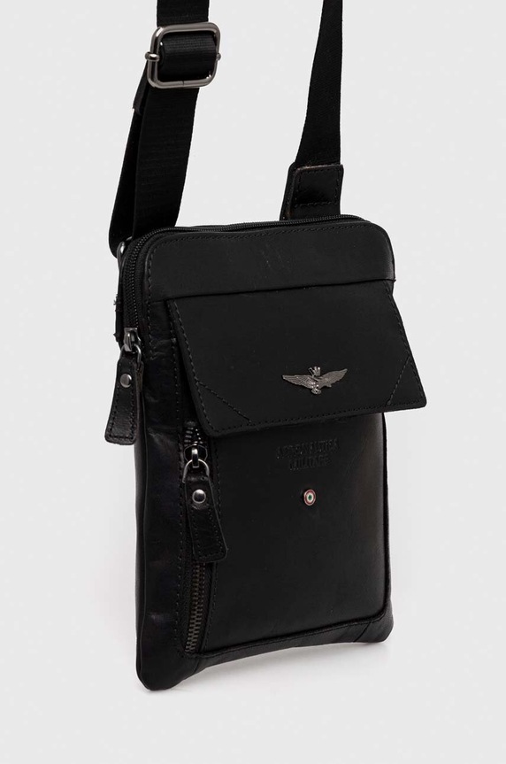 Aeronautica Militare saszetka skórzana AM301 czarny SS23