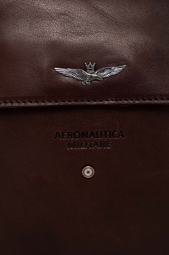Шкіряна сумка Aeronautica Militare коричневий AM302