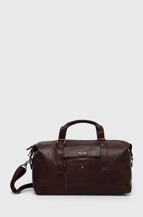 Aeronautica Militare torba skórzana 45 x 31 x 23 cm skóra licowa brązowy AM306