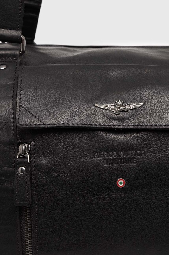 Aeronautica Militare geantă de piele 45 x 31 x 23 cm negru AM306