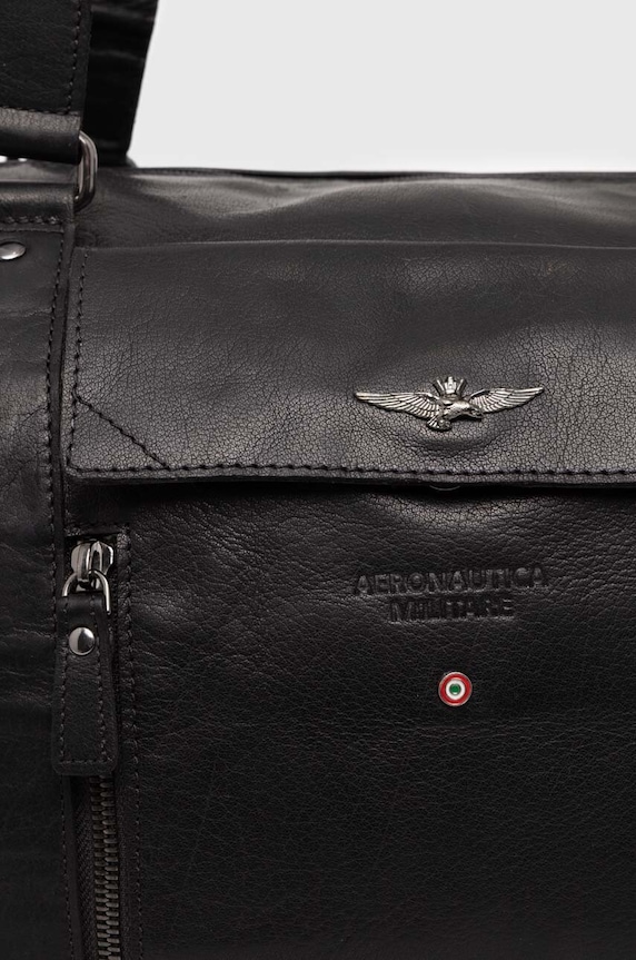 Aeronautica Militare geantă de piele 45 x 31 x 23 cm negru AM306