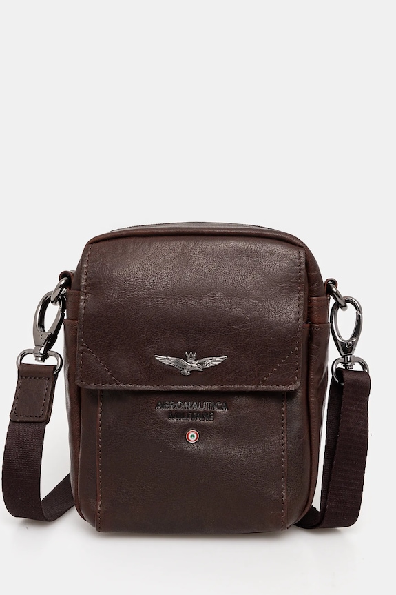 Aeronautica Militare borseta de piele uni maro AM307