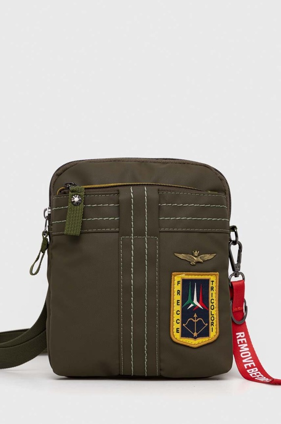 Aeronautica Militare borsetta applique verde AM340