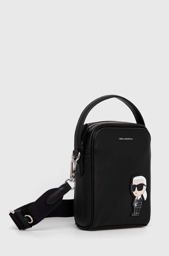 Karl Lagerfeld bőr oldaltáska 230W3042 fekete AA00