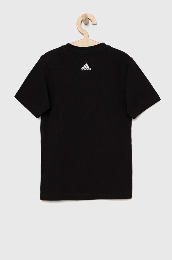 Момче Детска памучна тениска adidas U LIN HR6400 черен
