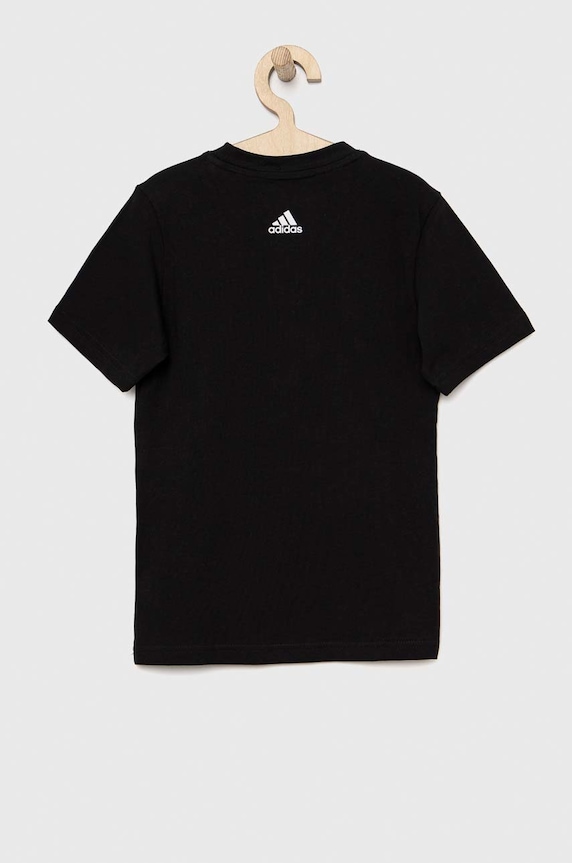 Момче Детска памучна тениска adidas U LIN HR6400 черен